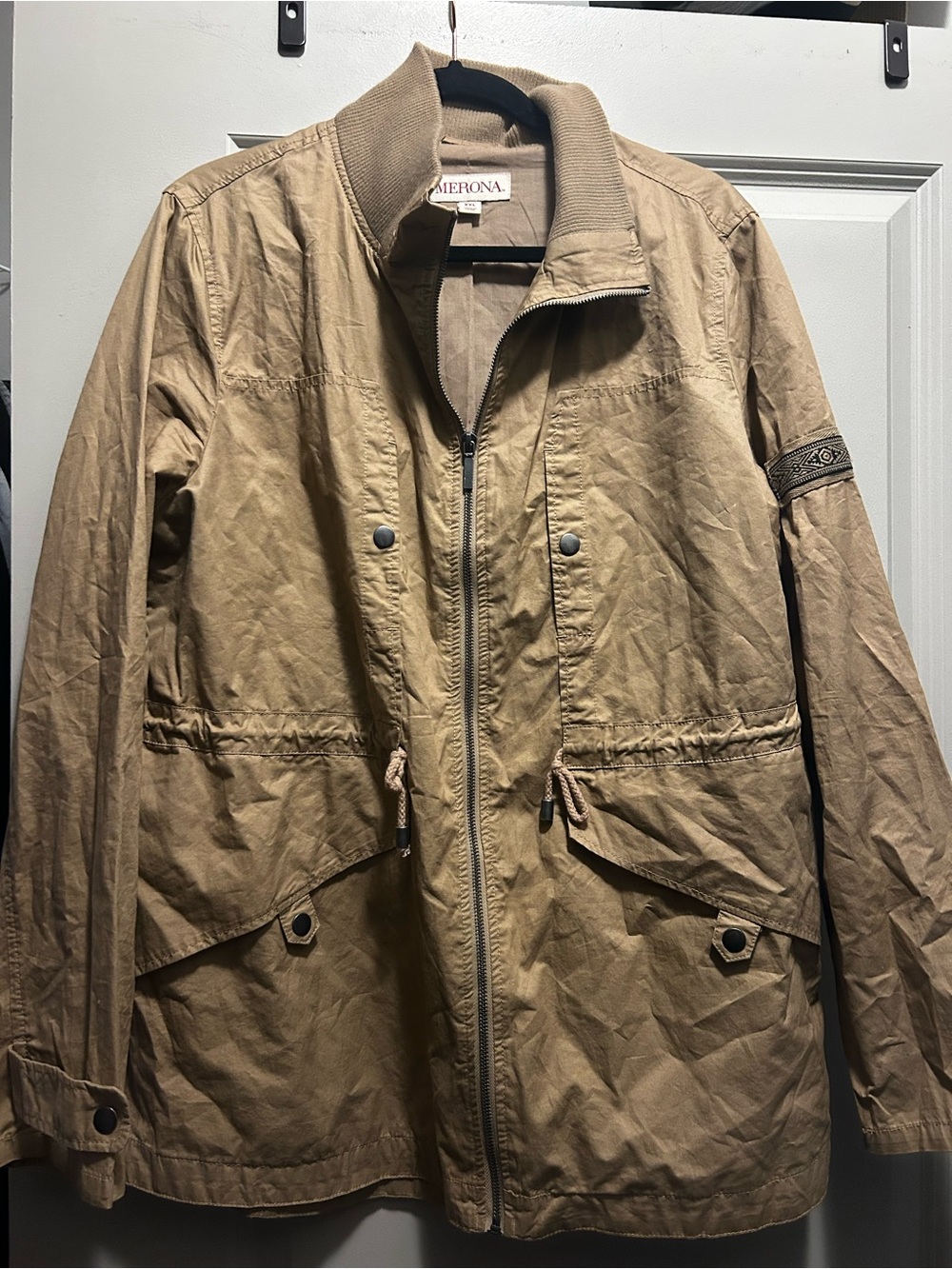 Merona Tan Military-Style Utility Jacket